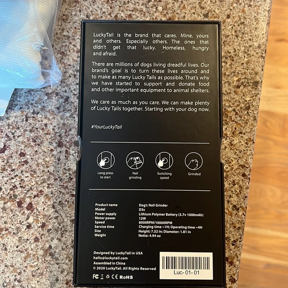 Lucky Tail Dog Nail Grinder Model D3s